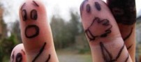 عکس های خنده دار از شكلک های بامزه با انگشت