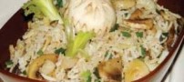 طرز تهیه خوراك قارچ با برنج، غذایی ضدفشار خون و سكته