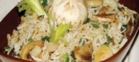 طرز تهیه خوراك قارچ با برنج، غذایی ضدفشار خون و سكته