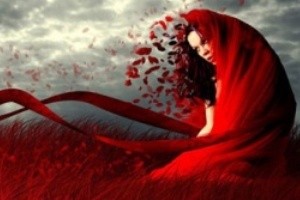 این خانم با لباس قرمز رنگ خود نماد عشق تهران شد