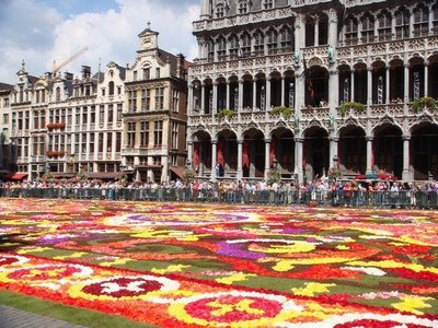 عکسهایی دیدنی از فرش ساخته شده از گلهای طبیعی در بلژیک