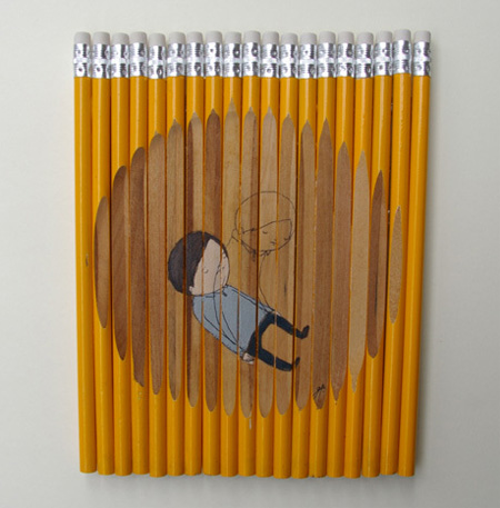 نقاشی ساده با مداد رنگی دخترانه