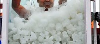 عکس هایی از مسابقه عجیب مرد یخی در چین