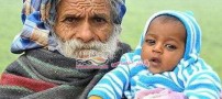 پیرمرد 94 ساله و زن 53 ساله بچه دار شدند !!
