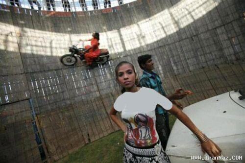 عکسهای باور نکردنی از زنان راننده دیوار مرگ در هند