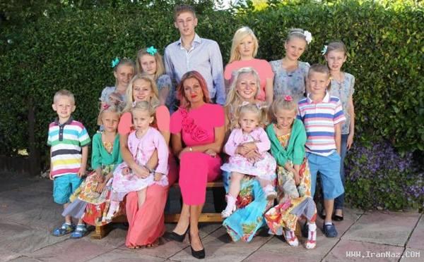 عکس های دیدنی از مادری مجرد به همراه 14 فرزند!