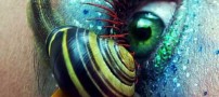 عکس های هنرمندی یک خانم در آرایش دور چشم ها