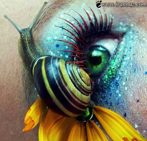 عکس های هنرمندی یک خانم در آرایش دور چشم ها