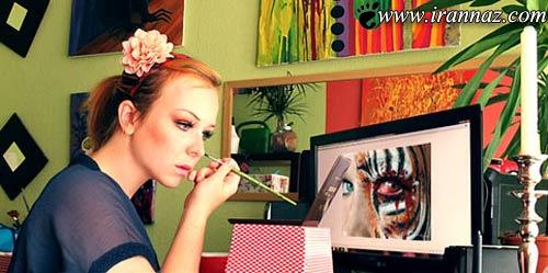 عکس های هنرمندی یک خانم در آرایش دور چشم ها عکس های هنرمندی یک خانم در آرایش دور چشم ها