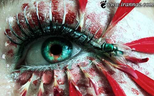 عکس های هنرمندی یک خانم در آرایش دور چشم ها