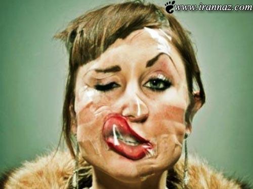 عکس های عجیب از چهره های طبیعی با چسب نواری