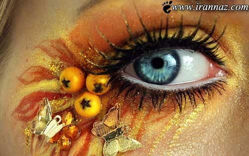عکس های هنرمندی یک خانم در آرایش دور چشم ها عکس های هنرمندی یک خانم در آرایش دور چشم ها