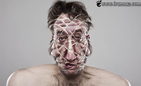 عکسهای بسیار عجیب و خنده دار از چهره مردی جوان