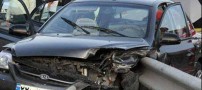 تصادف وحشتناک خانم مشهدی با گاردریل (تصاویر)