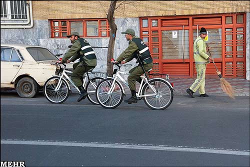 عکس هایی از پلیس دوچرخه سوار در تبریز